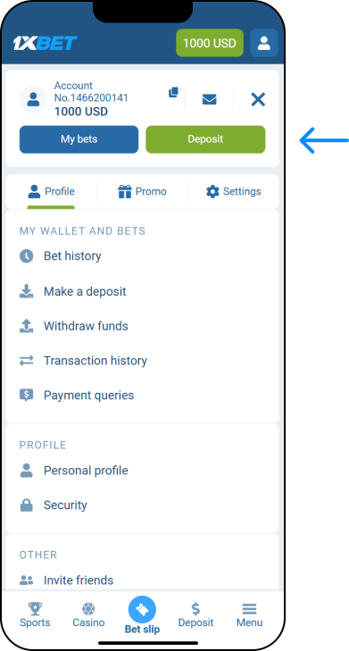 How to deposit on 1xBet - 1xBet Casino Somalia