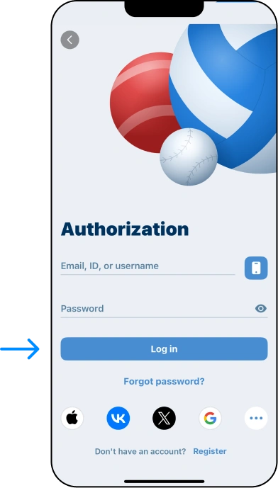 Login on iOS App - 1xBet Casino Somalia